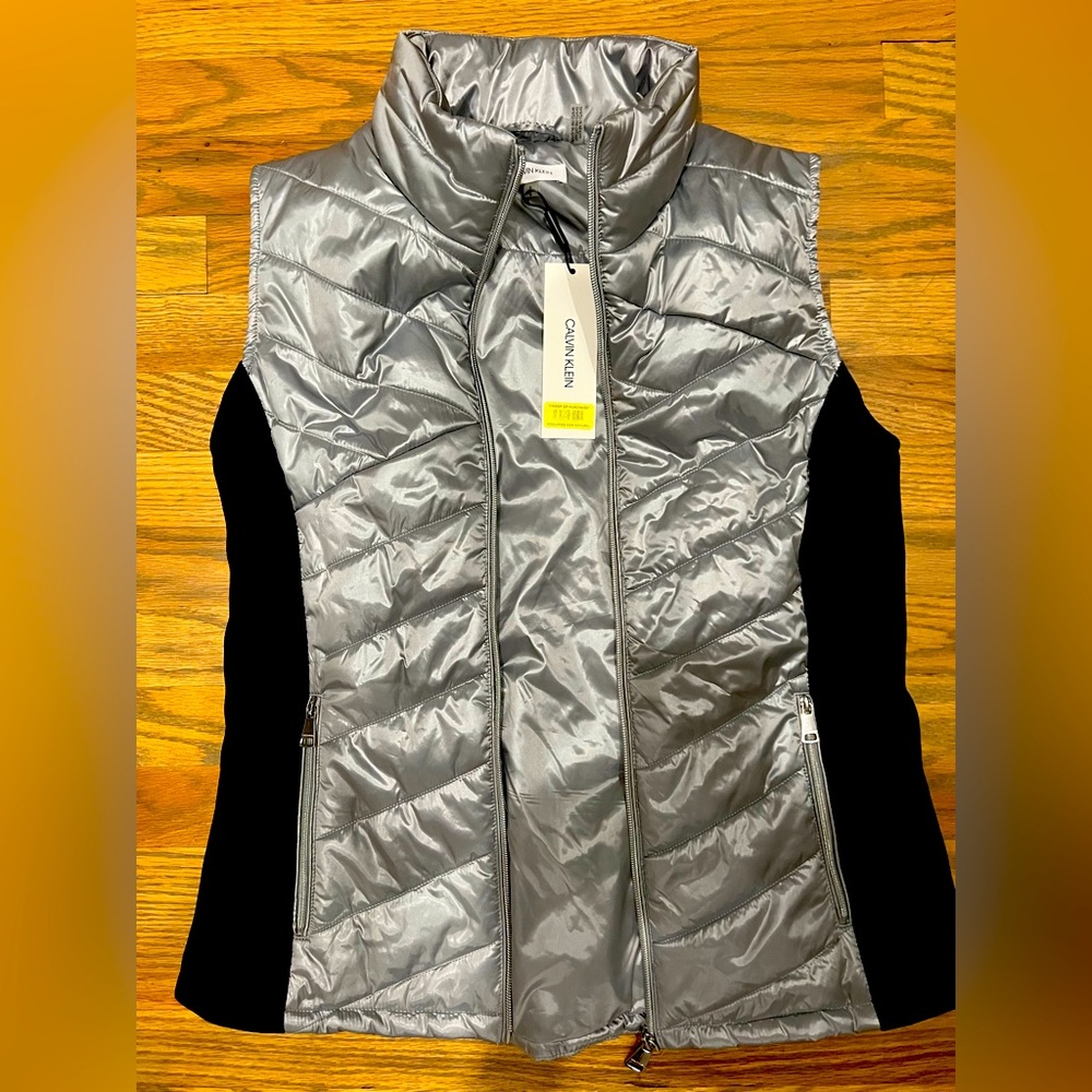 Silver Puffer Vest